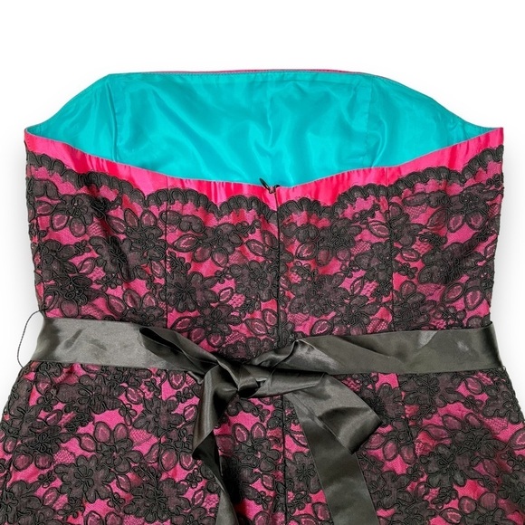 Cibeline Sariano Strapless Contrast Lace Mini Dress - Picture 4 of 7